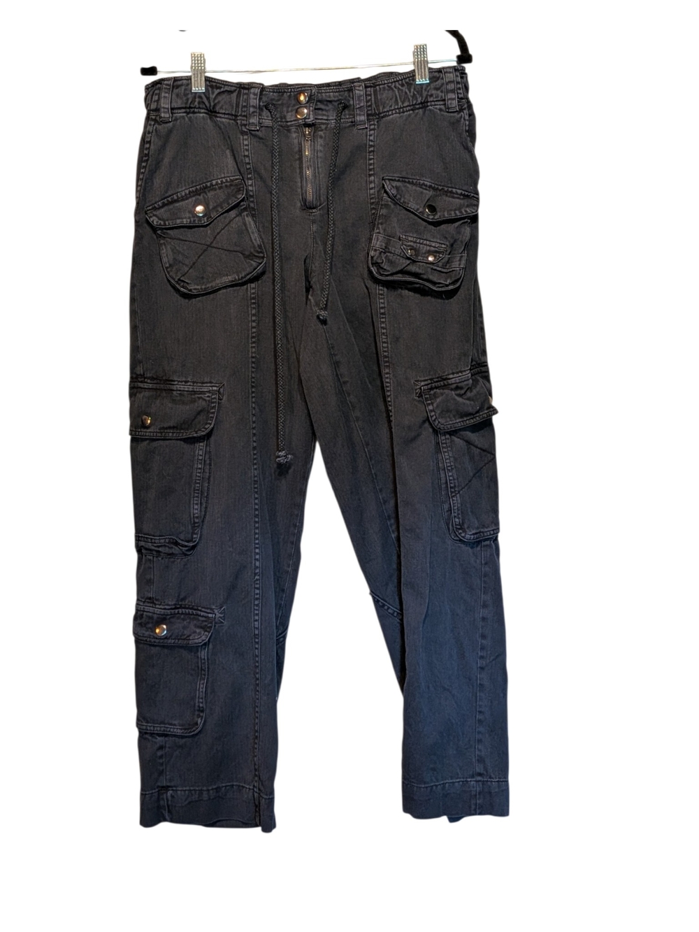 We The Free Navy Cargo Pants with Multi-Pocket Design